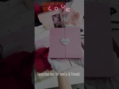 Boîte de mariage en carton personnalisée, boîtes cadeaux de Noël avec nœud en ruban et revêtement UV