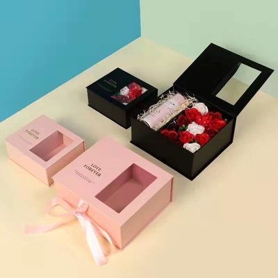 Boîtes de fleur en vrac de boîte d'emballage de cadeau de carton d'arc de ruban
