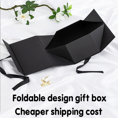 Couleurs fixes portatives adaptées aux besoins du client de Logo Cardboard Gift Packaging Box pleines