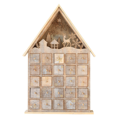 Décoration en bois de tiroir de Cabinet de calendrier de boîte-cadeau de Noël créatif de luxe