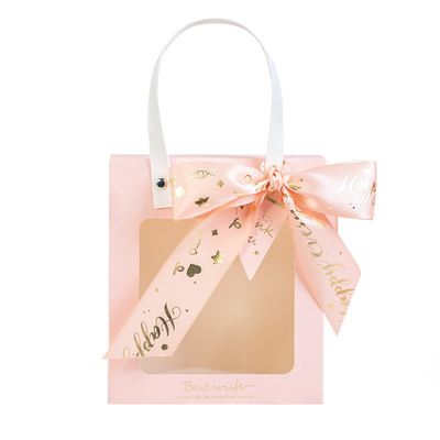 Boîte transparente d'emballage de cadeau de carton de sac de fenêtre avec la poignée