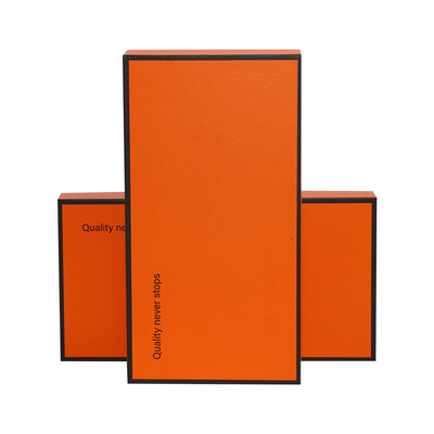 Orange Logo personnalisé étui téléphonique boîte d'emballage en papier couvercle personnalisé et base en gros