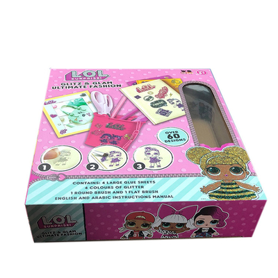 Conception personnalisée des jeux de cadeaux pour enfants boîte en papier avec boîte d'emballage de jouets de fenêtre