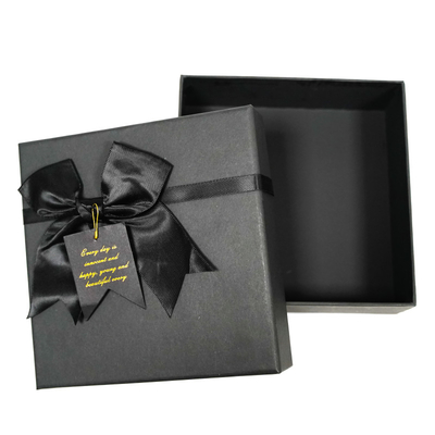 Boîtes cadeaux de luxe de haute qualité Noir coffret cadeau personnalisé bijoux mariage Boîtes cadeau avec ruban