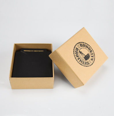 Design personnalisé de luxe Impression numérique papier kraft oreillettes bijoux emballage Boîte
