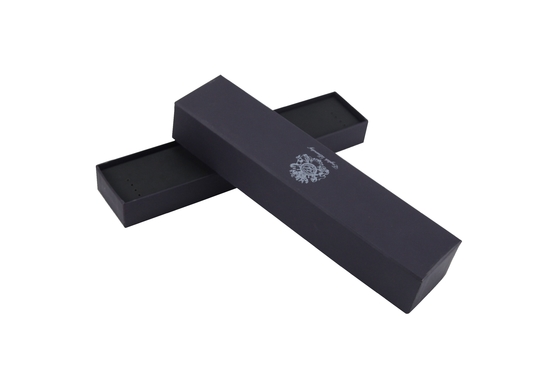 Couvercle et base boîte d'emballage cadeau logo personnalisé papier noir rigide carton bijoux boîtes d'emballage