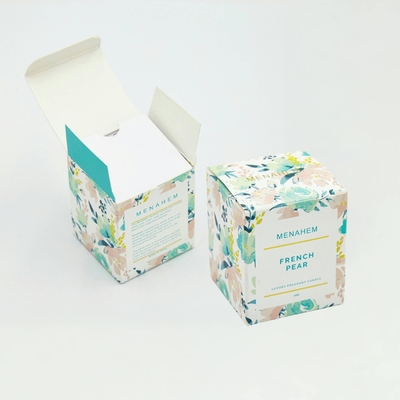 Boîte d'emballage de cadeau de luxe à deux bougies parfumées pliables à plaquette