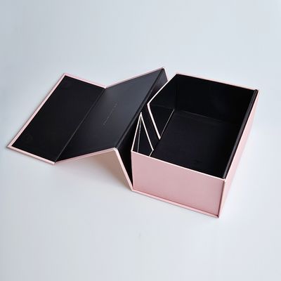 Boîte à fermeture magnétique pliable en carton rose noir sur mesure Boîte cadeau en carton