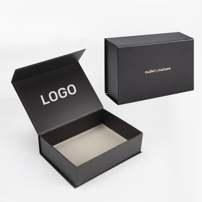 Logo personnalisé Livre noir en forme de boîte cadeau magnétique Package en carton rigide pour les cosmétiques