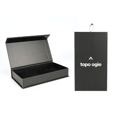 Boîtes en papier noir pliables OEM personnalisées avec boîtier magnétique pour téléphone portable