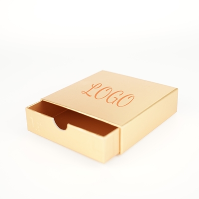 Boîte de tiroir en or de luxe sur mesure Boîte de papier à bijoux Emballage Boîte cadeau à glissière