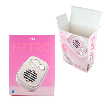Boîte d'emballage de produit électronique haut-parleur sans fil personnalisé deux boutons boîte de papier pliable