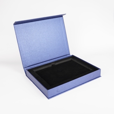 Logo personnalisé Boîtes de rangement en forme de carapace bleue Boîte d'emballage en forme de livre cadeau Avec plateau EVA