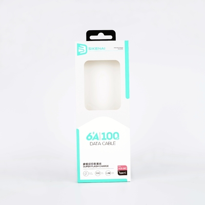 Boîte pliable personnalisée câbles de données USB ligne boîte de papier d'emballage avec film de fenêtre transparent