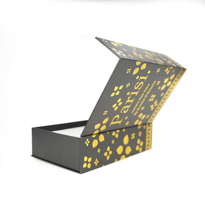 Emballage de boîte magnétique personnalisée En papier de feuille d'or estampillé à chaud pour une grande boîte cadeau avec couvercle