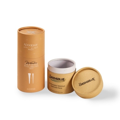 Boîtes d'emballage en papier kraft circulaire sur mesure Boîtes de tuyaux en papier poussées pour les cosmétiques