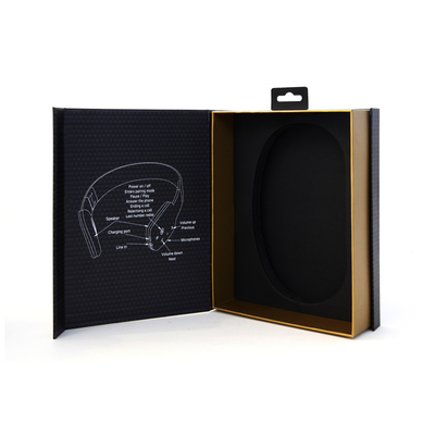 Produits électroniques personnalisés Boîte d'emballage en forme de livre plateau EVA boîte en carton magnétique pour écouteurs