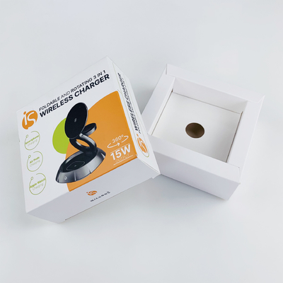 Logo personnalisé Boîte à papier pliable pour téléphone portable Boîte d'emballage à angle paresseux avec plateau en papier pour l'emballage d'enregistrement vidéo