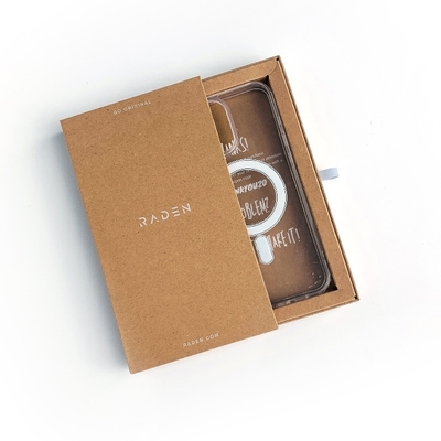 Boîte d'emballage coulissante personnalisée en papier kraft avec logo pour coque de téléphone pour iPhone 17 avec plateaux en papier