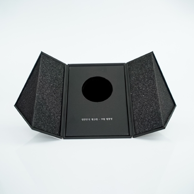 Boîte de montre noire anti-traces de doigts personnalisée, double ouverture, deux côtés, toucher doux, magnétique, coffret cadeau