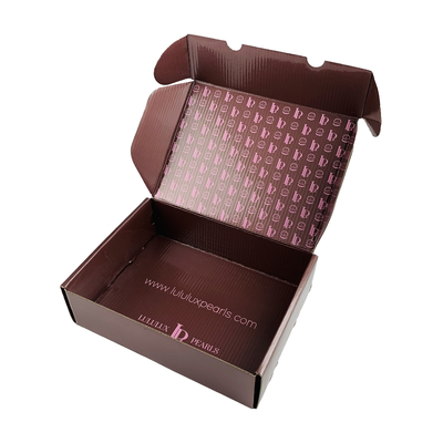 Boîte d'emballage en carton ondulé brillant avec logo personnalisé, boîtes cadeaux pliantes, emballage