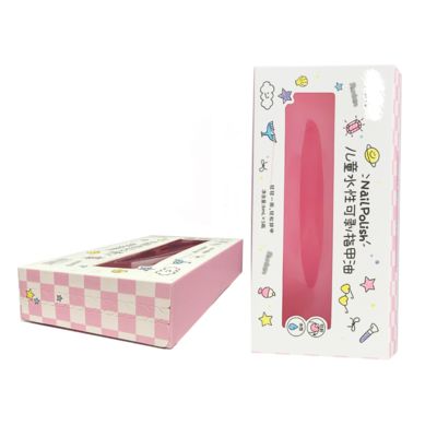 Boîte mystère colorée pour emballage cosmétique Jouets Cadeau pour enfants Boîte en papier avec fermeture éclair pour vernis à ongles