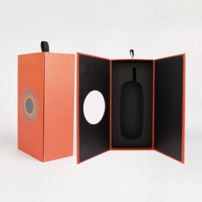 Boîte d'emballage de luxe pour parfum avec ouverture à double porte en carton recyclé en gros pour bouteille de vin, boîte cadeau magnétique