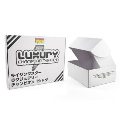 Logo personnalisé Grande boîte blanche ondulée Boîtes d'emballage pliantes pour vêtements Boîtes d'expédition de marque Boîte de messagerie