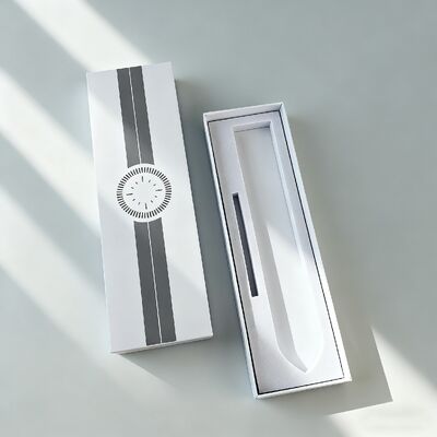 Boîte en carton rigide blanche personnalisable pour boîtes de montres avec insert en EVA Boîtes d'emballage pour bracelets de montres connectées en stock