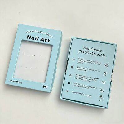 En gros Logo personnalisé Vitrine vide faux ongles Carton boîte d'emballage Presse sur les ongles Emballage